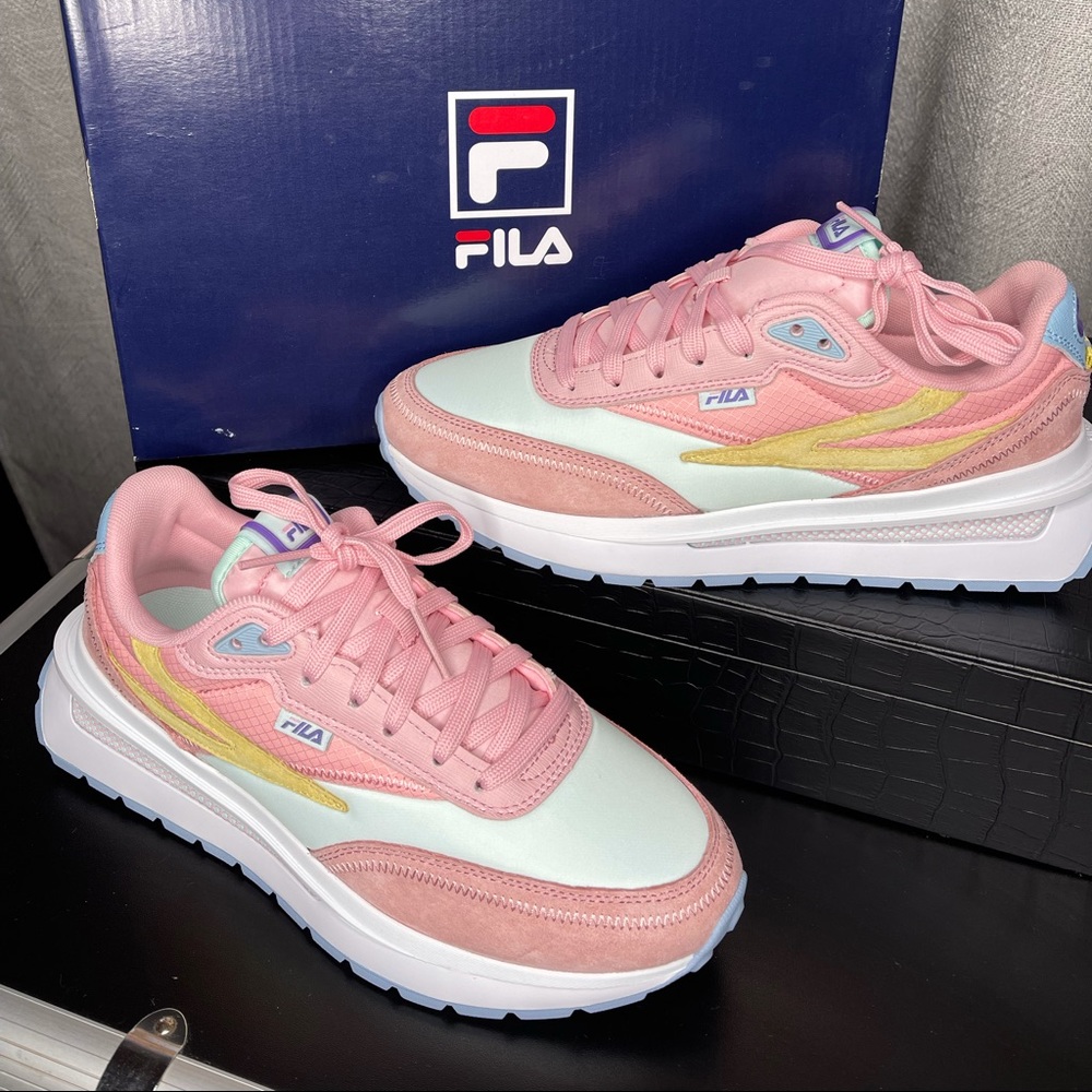 FILA Renno Coral Blush, White & Aqua Shoes